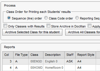 View Student Results window (synweb, Process area cutdown for wn)