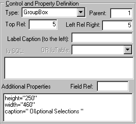 User Form Designer window (cut down)