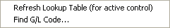 Refresh lookup table drop-down menu