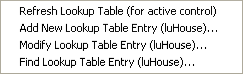 Refresh lookup table drop-down menu