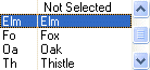 Adding a new lookup table record drop-down menu