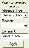 Absence Events Maintenance window (apply to selected records area)