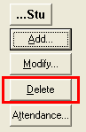 Absence Events Maintenance window (buttons, including delete)