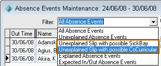Absence Events Maintenance window (cut down)