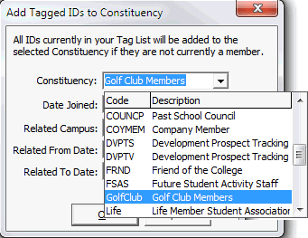 Add Tagged IDs to Constituency window