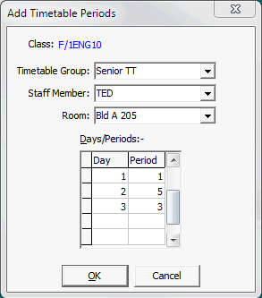 Add Timetable Periods window