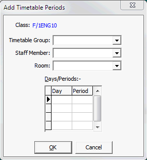 Add Timetable Periods window