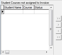 Agent Commission Schedule Maintenance (Student Courses assigned to Invoice grid)
