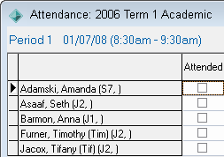 Attendance window (cut down)