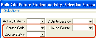 Bulk Add Future Student Activity - Selection window (cut down)