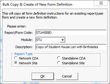 Bulk Copy & Create New Form Definitions n.b. graphics output problem