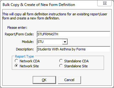 Bulk Copy & Create New Form Definitions (incorporating crystal reports) n.b. graphics output problem