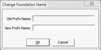 Change Foundation Name window