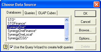 Choose Data Source window