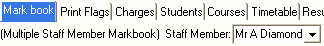 Class Maintenance - Markbook tab (Multiple Staff Member Markbook)