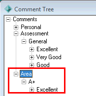 Comment Tree (Assessment area highlighted)