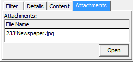Community Maintenance - Correspondence tab (cut down, attachments tab)