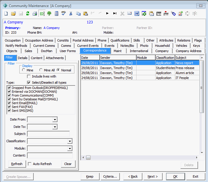 Community Maintenance - Correspondence tab.gif