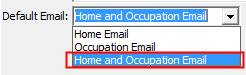 Community Maintenance - Occupation tab (Default Email field)