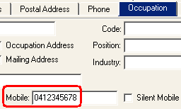 Community Maintenance - Occupation tab (cut down)