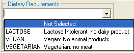 Community Maintenance - Other tab (Dietary Requirements)