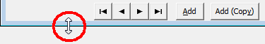 Configuration File Maintenance window (drag arrow)