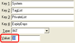 Configuration File Maintenance(PrivateList:ExpiryDays)