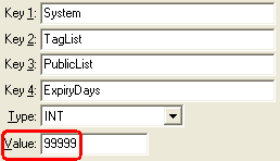 Configuration File Maintenance(PublicList:ExpiryDays)