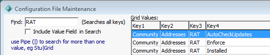 Configuration File Maintenance (RAT)