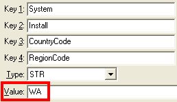 Configuration File Maintenance (RegionCode)