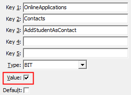 Configuration File Maintenance - AddStudentAsCotnact configurations setting