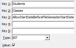 Configuration File Maintenance - AllowStartDateBeforeFileSemesterStartDate