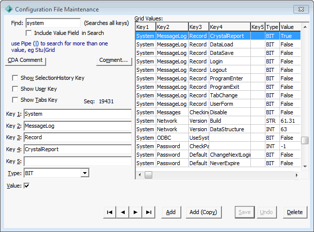 Viewing the message log (2)
