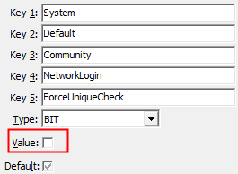 Configuration File Maintenance - NetworkLogin,ForceUniqueCheck