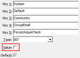Configuration File Maintenance - OccupEmail,ForceUniqueCheck