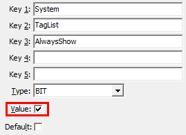 Configuration File Maintenance - TagList,AlwaysShow