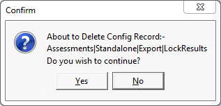 Confirm - About to Delete Config Record