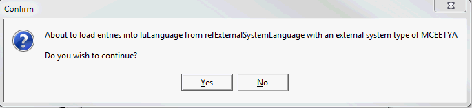 confirm - about to load entries into table from external table