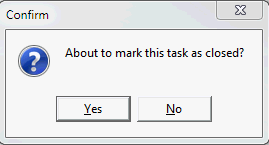 Confirm - About to mark this task as closed