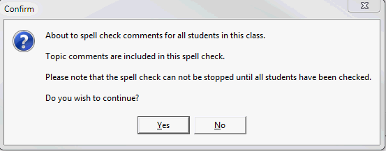 Confirm - about to spell check comments