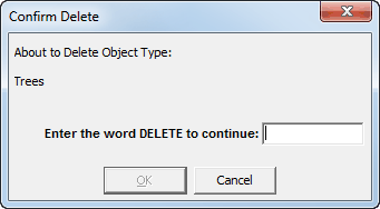 Confirm Delete - About to delete object type
