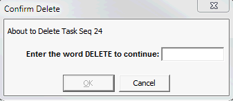 Confirm Delete - About to delete task
