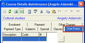 Course Details Maintenance (cut down)