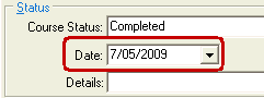 Course Details Maintenance - Enrolment tab (Date field)