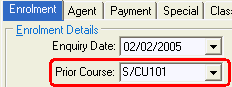 Course Details Maintenance - Enrolment tab (cut down)
