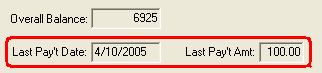 Course Details Maintenance - Payment tab (Last Pay't fields)