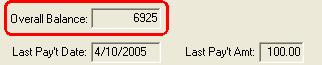 Course Details Maintenance - Payment tab (Overall Balance field)