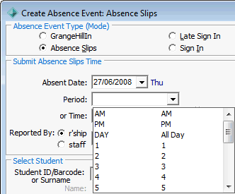 Create Absence Event (cut down)