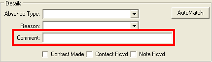 Create Absence Event (Details area)