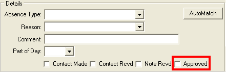 Create Absence Event (Details area)